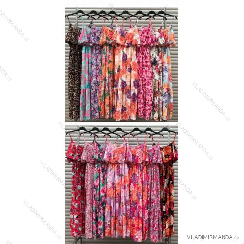 Šaty dlhé letný carmen na ramienka dámske (S/M/L ONE SIZE) TALIANSKA MÓDA IMWY221690