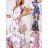 Šaty elegantné letné šifónové kvetované krátky rukáv dámske (S/M/L ONE SIZE) TALIANSKA MÓDA IMWG221698