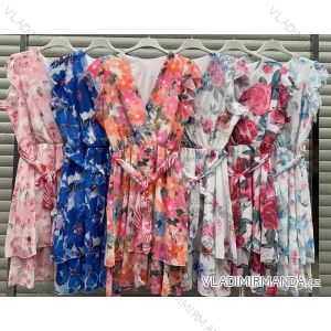 Šaty elegantné letné šifónové kvetované bez rukávov dámske (S/M/L ONE SIZE) TALIANSKA MÓDA IMWM221700
