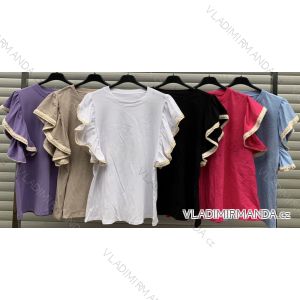 Tunika krátky rukáv bavlnená dámska (S/M/L ONE SIZE) TALIANSKA MÓDA IMWM221702