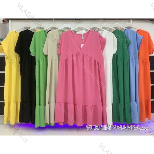 Šaty oversize voľnočasové krátky rukáv dámske (S/M/L/XL ONE SIZE) TALIANSKA MÓDA IMWB221707