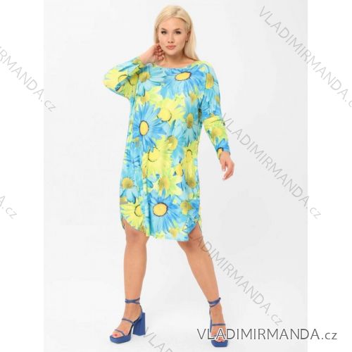 Šaty dlhý rukáv dámske nadrozmer (XL/2XL/3XL ONE SIZE) POLSKÁ MÓDA PMLT22015