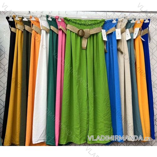 Nohavice dlhé letné s opaskom dámske (S/M/L/XL ONE SIZE) TALIANSKA MÓDA IMWC221718