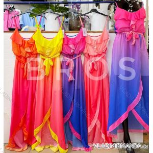 Šaty letné šifónové na ramienka dámske (S/M/L ONE SIZE) TALIANSKA MÓDA IMWG221733