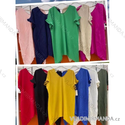 Tunika oversize krátky rukáv dámska viskoza nadrozmer (L/XL/2XL ONE SIZE) TALIANSKA MÓDA IMWC221742