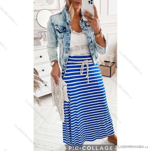 Sukňa dlhá dámska proužek (S / M ONE SIZE) TALIANSKÁ MÓDA IMWL2222090