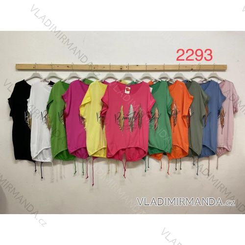 Tunika oversize krátky rukáv dámska viskoza nadrozmer (XL/2X/3XL ONE SIZE) TALIANSKA MÓDA IMWT222293