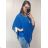Tunika oversize šifón krátky rukáv dámske nadrozmer (L/XL/2XL) TALIANSKA MÓDA IM422CYRKL/DR XL/2XL <p>modrá</p>