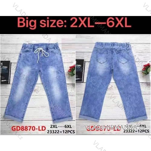 Rifle jeans dlhé dámske nadrozmer (2XL-6XL) GOURD GD22GD8870-LD