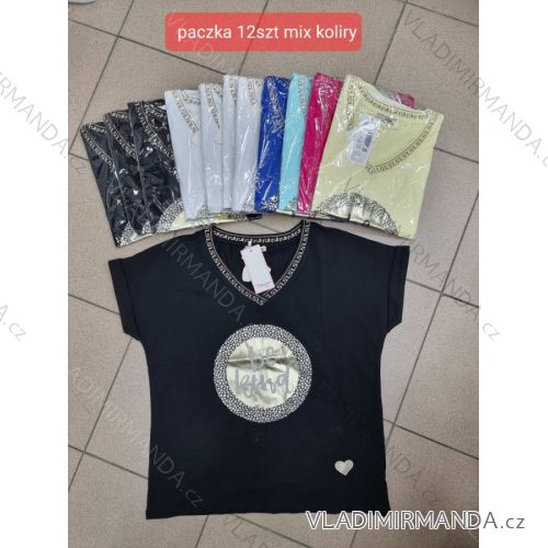 Tričko krátky rukáv dámske (S/M ONE SIZE) TURECKÁ MÓDA TMWG22G5548
