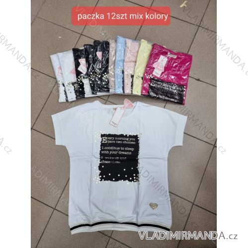 Tričko krátky rukáv dámske (S/M ONE SIZE) TURECKÁ MÓDA TMWG22G5655
