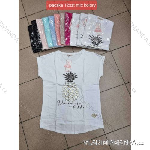 Tričko krátky rukáv dámske (S/M ONE SIZE) TURECKÁ MÓDA TMWG22G5248