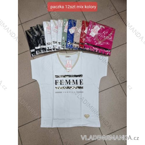Tričko krátky rukáv dámske (S/M ONE SIZE) TURECKÁ MÓDA TMWG22G55587