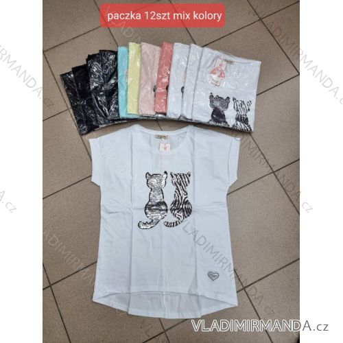 Tričko krátky rukáv dámske (S/M ONE SIZE) TURECKÁ MÓDA TMWG22G55660