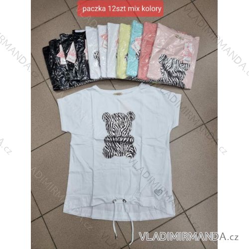 Tričko krátky rukáv dámske (S/M ONE SIZE) TURECKÁ MÓDA TMWG22G5545