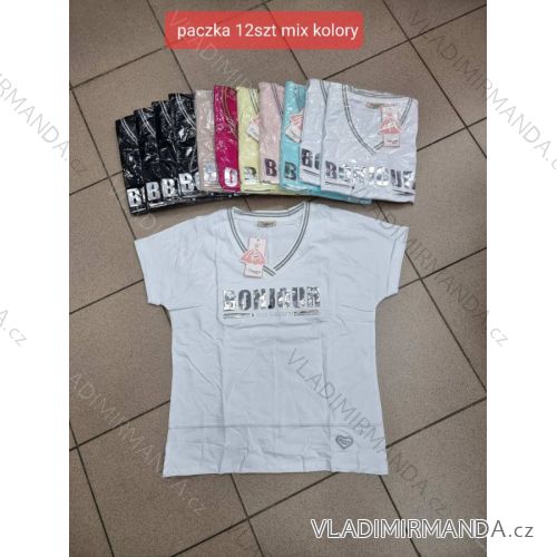 Tričko krátky rukáv dámske (S/M ONE SIZE) TURECKÁ MÓDA TMWG22G5221