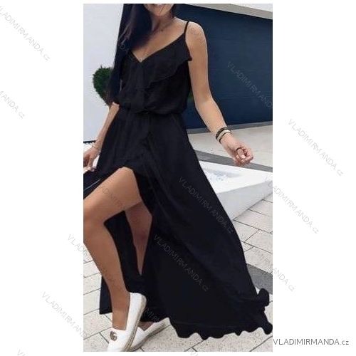 Šaty dlhé letné šifónové na ramienka dámske (S/M ONE SIZE) TALIANSKA MÓDA IMWB221989