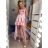Šaty letné žabičkování na ramienka dámske (S / M ONE SIZE) TALIANSKÁ MÓDA IMMF21PALERMO