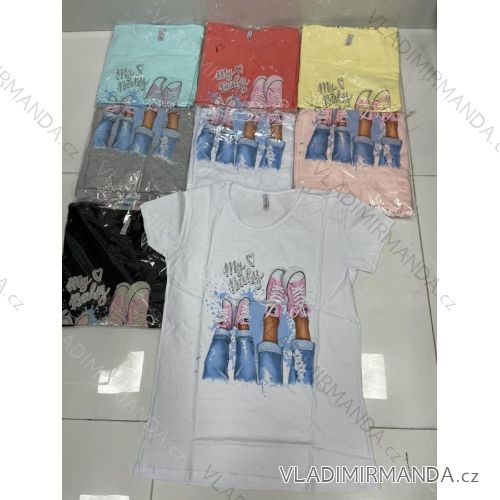 Tričko krátky rukáv dámske (M-XL) TURECKÁ MÓDA TMWG22GYA0221