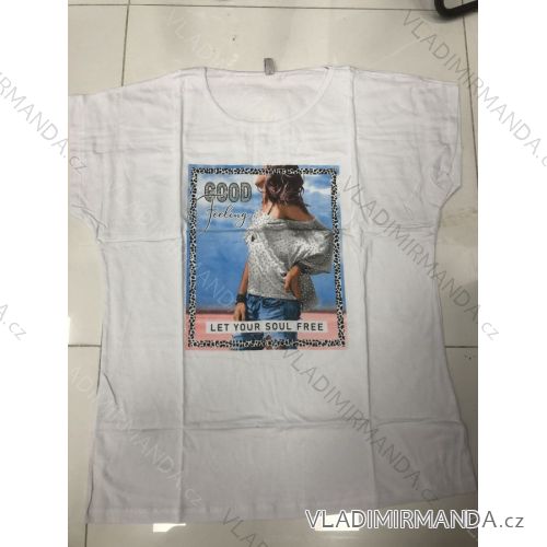 Tričko krátky rukáv dámske nadrozmer (2XL-4XL) TURECKÁ MÓDA TMWG22GYA0265