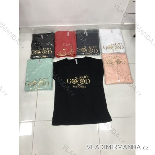 Tričko krátky rukáv dámske nadrozmer (2XL-4XL) TURECKÁ MÓDA TMWG22GYA0263
