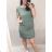 Šaty voľnočasové bavlnené krátky rukáv dámske (L/XL ONE SIZE) TALIANSKA MODA IM722040/DR L/XL Khaki