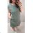 Šaty voľnočasové bavlnené krátky rukáv dámske (L/XL ONE SIZE) TALIANSKA MODA IM722040/DR L/XL Khaki