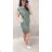 Šaty voľnočasové bavlnené krátky rukáv dámske (L/XL ONE SIZE) TALIANSKA MODA IM722040/DR L/XL Khaki