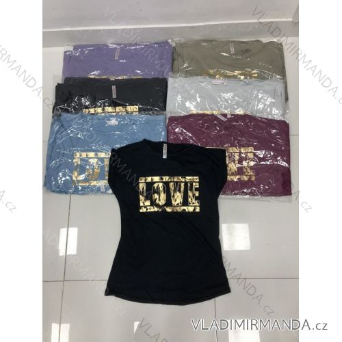 Tričko krátky rukáv dámske (M-XL) TURECKÁ MÓDA TMWG22GYA0287