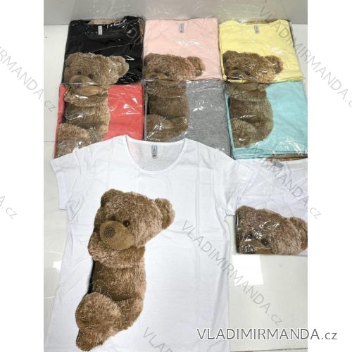 Tričko krátky rukáv dámske (M-XL) TURECKÁ MÓDA TMWG22GYA0315