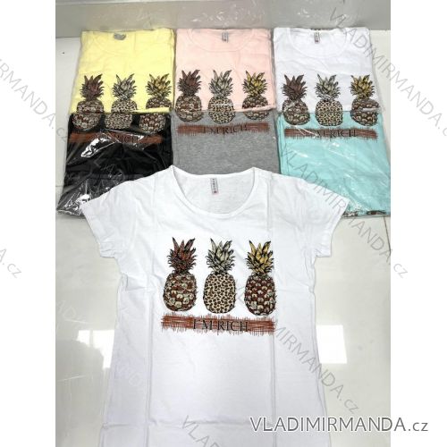 Tričko krátky rukáv dámske (M-XL) TURECKÁ MÓDA TMWG22GYA0314