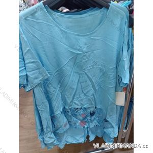 Tunika oversize krátky rukáv dámska nadrozmer viskoza (L/XL/2XL ONE SIZE) TALIANSKA MÓDA IMN22015