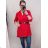 Tunika košeľová s opaskom dlhý rukáv dámska nadrozmer (2XL/3XL ONE SIZE) TALIANSKA MóDA IM422083/DR