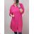 Šaty košeľové 3/4 dlhý rukáv dámske (XL/2XL ONE SIZE) TALIANSKA MÓDA IM421087/DR starorůžová