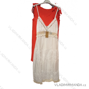 Šaty krajkové bavlnené na ramienka dámske (S/M ONE SIZE) TALIANSKA MÓDA IMH22158