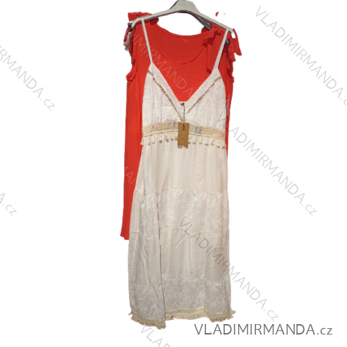 Šaty krajkové bavlnené na ramienka dámske (S/M ONE SIZE) TALIANSKA MÓDA IMH22158