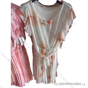 Šaty šifónové letné krátky rukáv dámske (S/M/L ONE SIZE) TALIANSKA MÓDA IMH22169