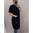 Šaty oversize krátky rukáv dámske nadrozmer (2XL/3XL ONE SIZE) TALIANSKA MÓDA IM42222/DR 2XL/3XL čierna