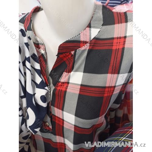 Tunika košeľová krátky rukáv dámske nadrozmer (L-3XL) ERBOSSI ERB22008
