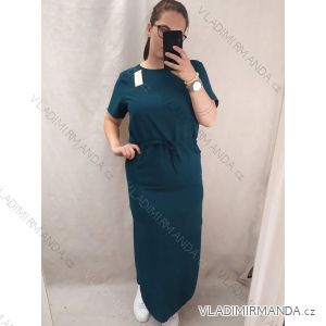 Šaty dlhé letné športové sťahovací krátky rukáv dámske nadrozmer (M/L/XL/2XL ONE SIZE) TALIANSKA MÓDA IMD22489