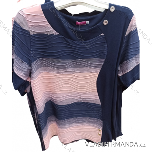 Šaty elegantné spoločenské krátky rukáv dámske nadrozmer (L-3XL) POLSKÁ MÓDA PMC22004