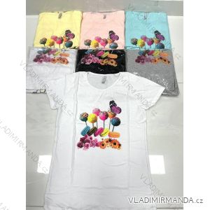 Tričko krátky rukáv dámske (M-XL) TURECKÁ MÓDA TMWG22GYA0381