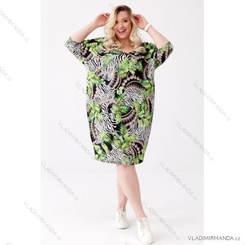 Šaty dlouhý rukáv dámské nadrozměr (5XL) POLSKÁ MÓDA PMLE22KAMA
