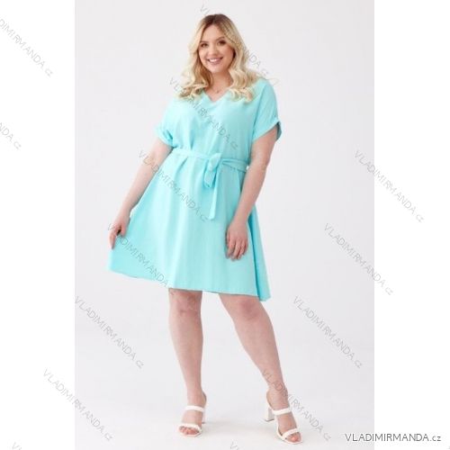 Šaty krátky rukáv dámske nadrozmer (2XL-4XL) POLSKÁ MÓDA PMLE22LOREN