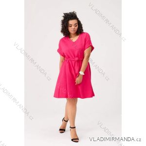 Šaty krátky rukáv dámske nadrozmer (2XL-4XL) POLSKÁ MÓDA PMLE22LORENA