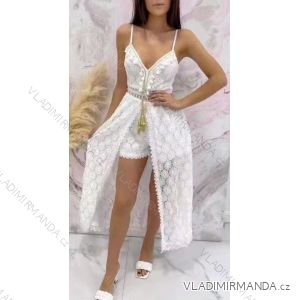 Šaty letné krajkové na ramienka bavlnené dámske (S/M ONE SIZE) TALIANSKA MÓDA IMWB2226