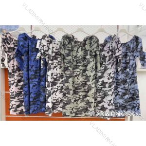 Šaty oversize krátky rukáv dámske viskoza maskáč (L/XL ONE SIZE) TALIANSKA MÓDA IMWC222270