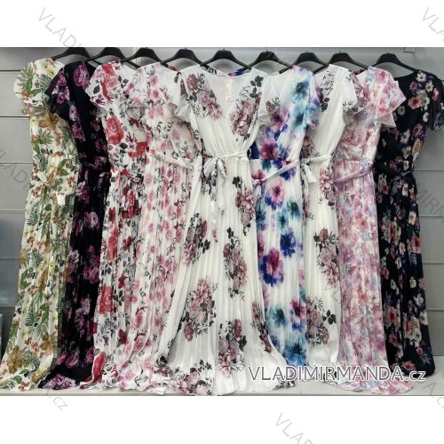 Šaty letné dlhé šifónové bez rukávov dámske (S/M ONE SIZE) TALIANSKA MÓDA IMWG222275