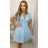 Šaty letné elegantný krátky rukáv dámske (S/M ONE SIZE) TALIANSKA MÓDA IMWK2222179