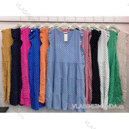 Šaty letné bez rukávu dámske nadrozmer bodiek (XL/2XL ONE SIZE) TALIANSKA MÓDA IMWA222139